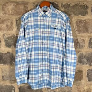 Vineyard Vines Men's Performance‎ Harbor Shirt Large Blue Plaid Fishing Preppy
